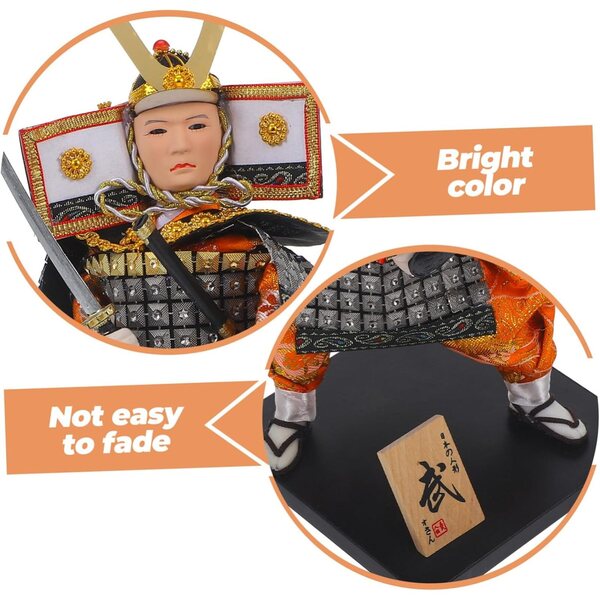 Bambola samurai giapponese in tessuto, ornamento interno, arredamento giapponese per ufficio