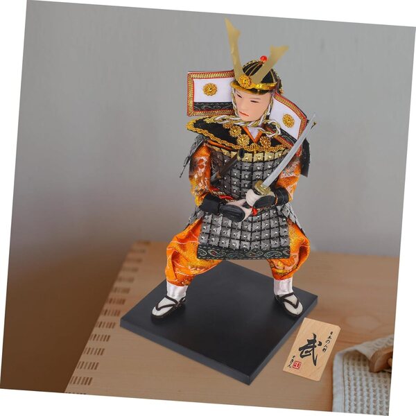 Bambola samurai giapponese in tessuto, ornamento interno, arredamento giapponese per ufficio