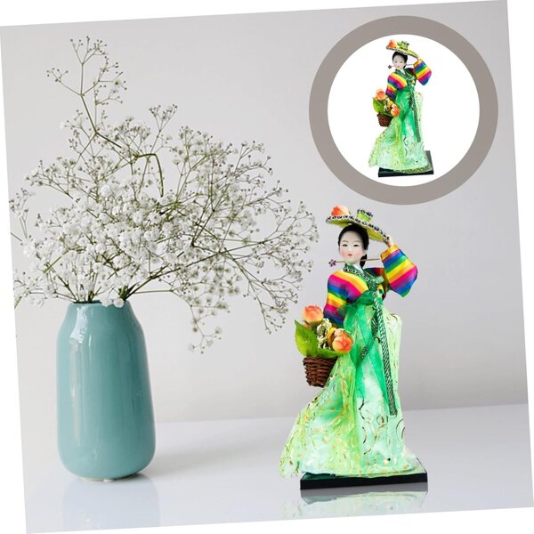 bambole Coréenne Artisanale 30 cm in Tessuto Colorato per Decorazione Casa e Ufficio