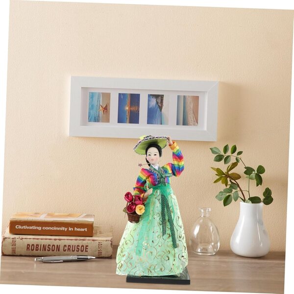 bambole Coréenne Artisanale 30 cm in Tessuto Colorato per Decorazione Casa e Ufficio
