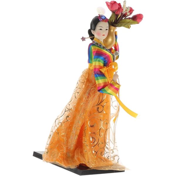 bambole Hanbok Coréenne 30 CM in Tessuto di Seta - Decorazione Artigianale Unica