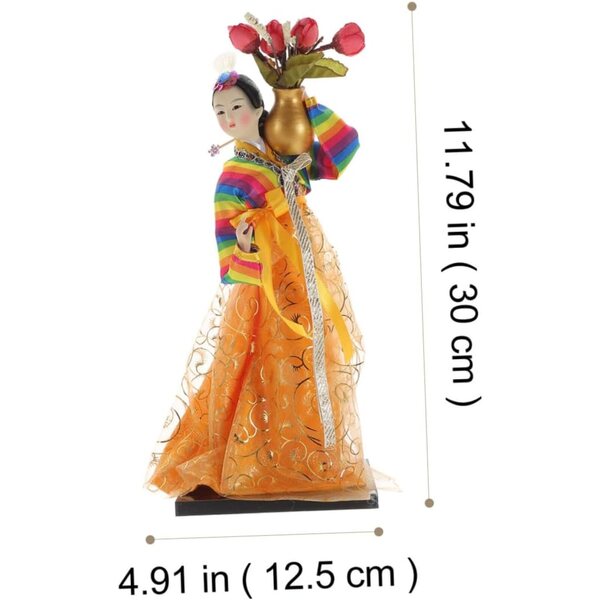 bambole Hanbok Coréenne 30 CM in Tessuto di Seta - Decorazione Artigianale Unica