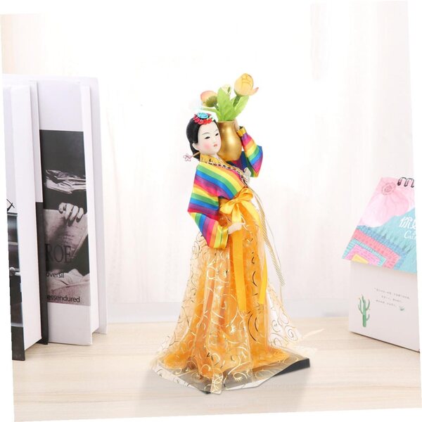 bambole Hanbok Coréenne 30 CM in Tessuto di Seta - Decorazione Artigianale Unica