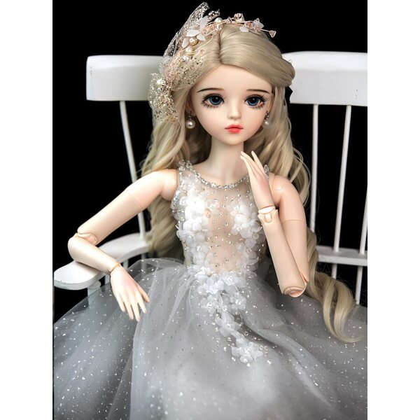 BJD 1/3 Gelenkpuppe aus Vinyl mit handgefertigten Kostümen, 61 cm