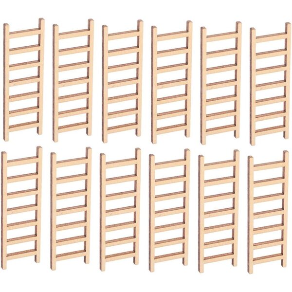 Mini Scala in Legno Salvaspazio 30 Pezzi per Casa delle Bambole e Decorazioni Micro Paesaggio