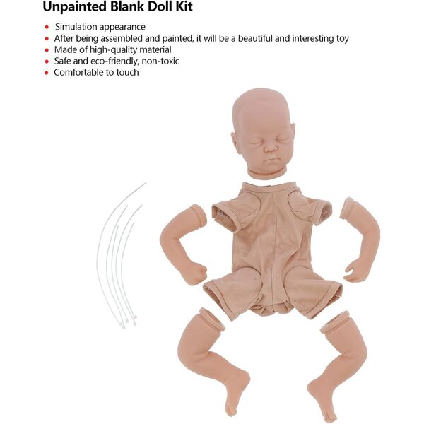 Cryfokt Reborn Silikonpuppen-Set 48 cm für Kunsthandwerker und kreative Heimwerker