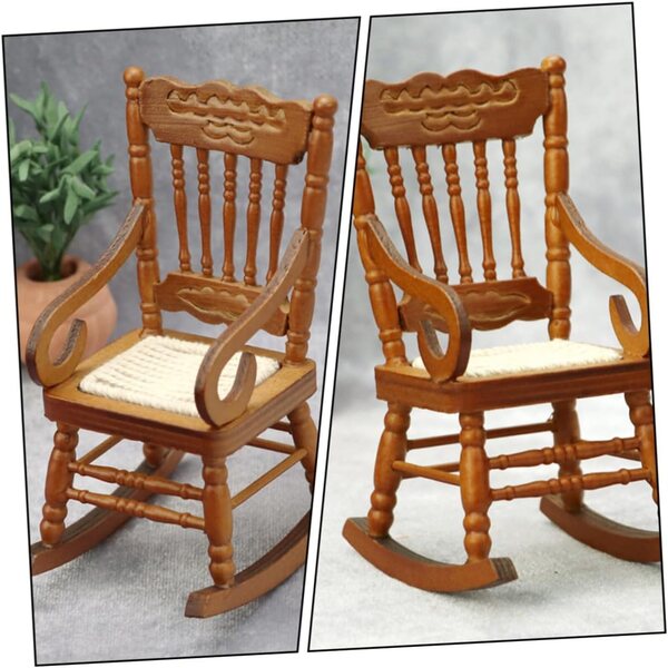 Vaguelly Mini Sedia in Legno per Casa delle Bambole 10x6,7x5 cm Accessorio Decorativo