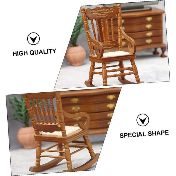 Vaguelly Mini Sedia in Legno per Casa delle Bambole 10x6,7x5 cm Accessorio Decorativo