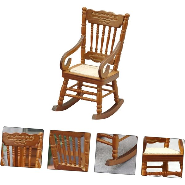 Vaguelly Mini Sedia in Legno per Casa delle Bambole 10x6,7x5 cm Accessorio Decorativo