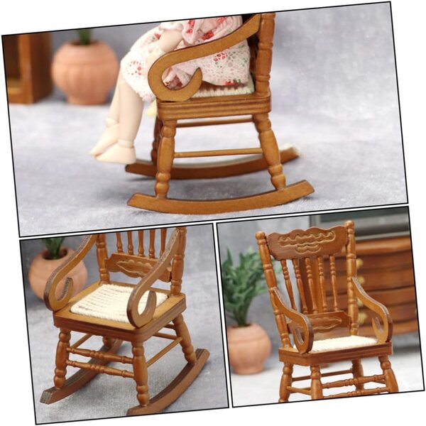 Vaguelly Mini Sedia in Legno per Casa delle Bambole 10x6,7x5 cm Accessorio Decorativo