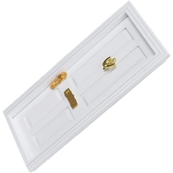 Mini Porta in Legno Bianca a 4 Scomparti per Casa delle Bambole e Modellismo