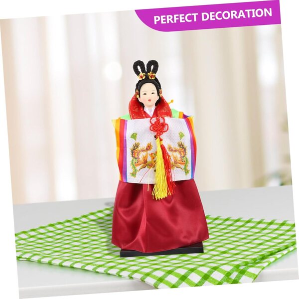 bambole Hanbok Coréenne Traditionnelle in Tessuto di Seta - Decorazione da Scrivania