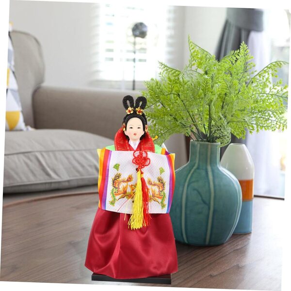 bambole Hanbok Coréenne Traditionnelle in Tessuto di Seta - Decorazione da Scrivania