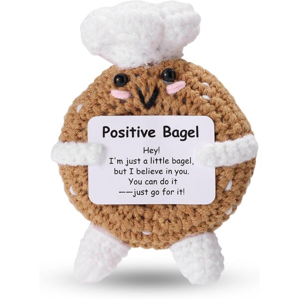 TOYMIS Positive Bagel-Puppen aus Baumwolle, weiche und inspirierende Dekoration, 12 x 8 x 5 cm