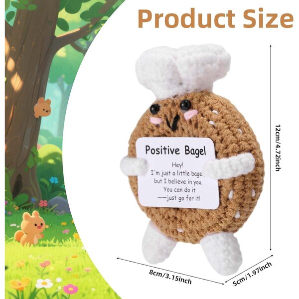 TOYMIS Positive Bagel-Puppen aus Baumwolle, weiche und inspirierende Dekoration, 12 x 8 x 5 cm