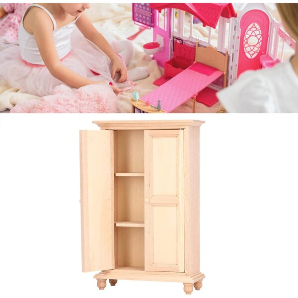 Armadio in Legno per Casa delle Bambole 1:12 - Vintage Doppia Porta Personalizzabile