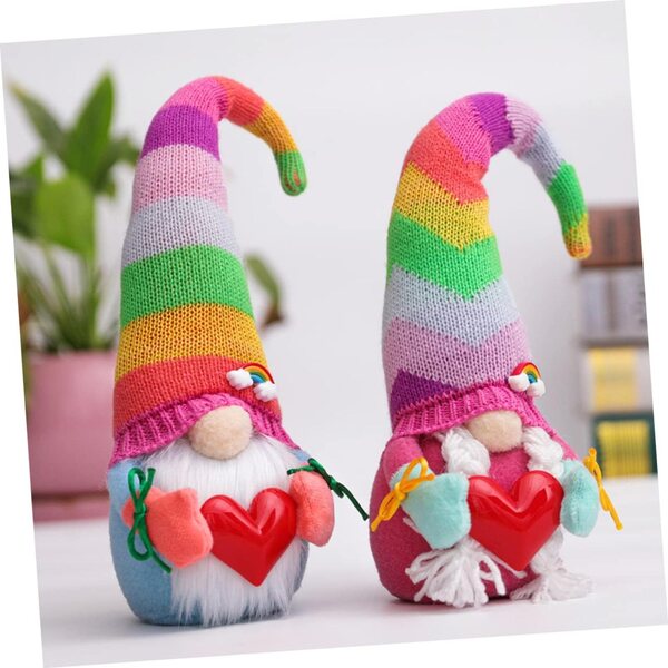 bambole Arc-en-Ciel Sans Visage in Maglia con Cappello - Decorazione Casa e Festa