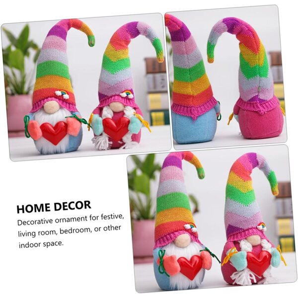 bambole Arc-en-Ciel Sans Visage in Maglia con Cappello - Decorazione Casa e Festa