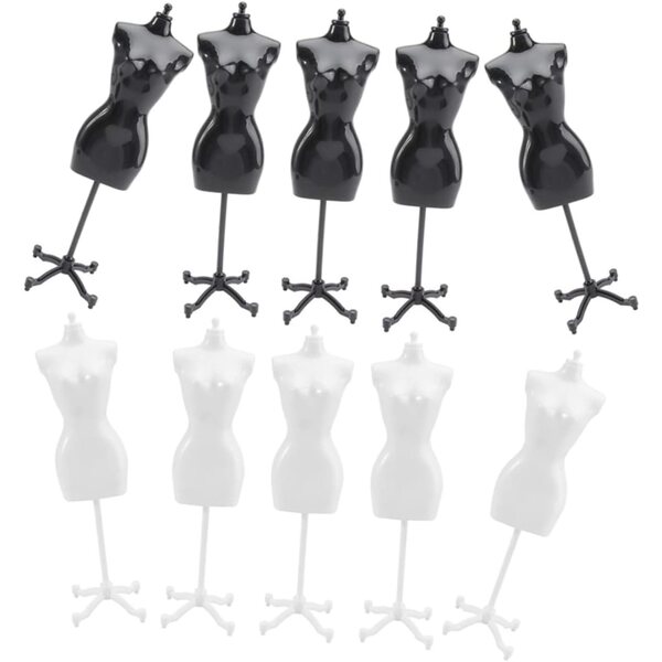 Gatuida Set 10 Supporti Mini Manichini per Vestiti Bambole - Stabile e Pratico