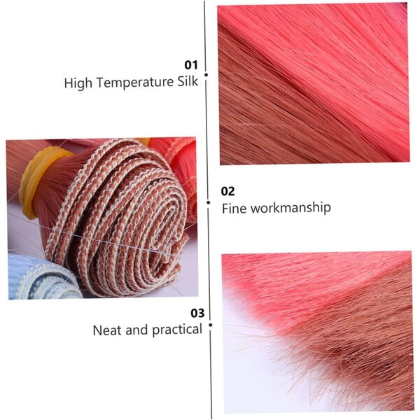 VICASKY Kit 25 Extensions Capelli per Bambole, Fibre Alta Temperatura, Colori Multipli