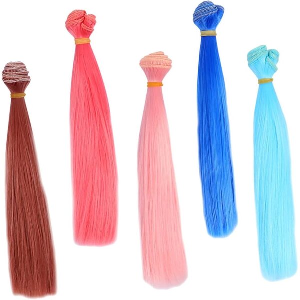 VICASKY Kit 25 Extensions Capelli per Bambole, Fibre Alta Temperatura, Colori Multipli