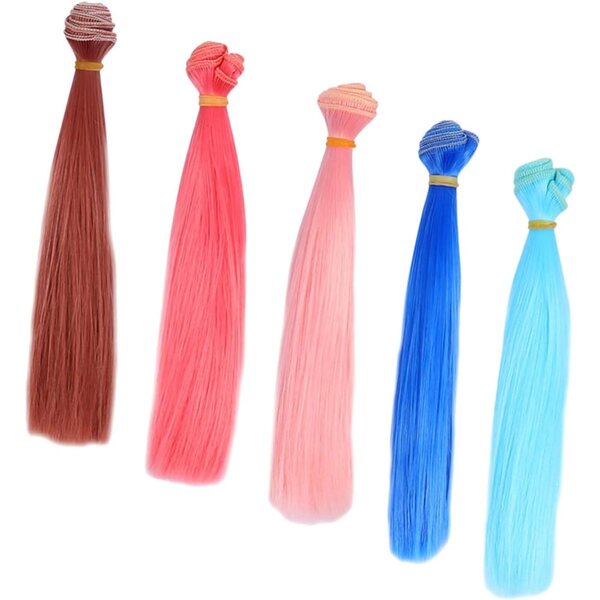 VICASKY Kit 25 Extensions Capelli per Bambole, Fibre Alta Temperatura, Colori Multipli