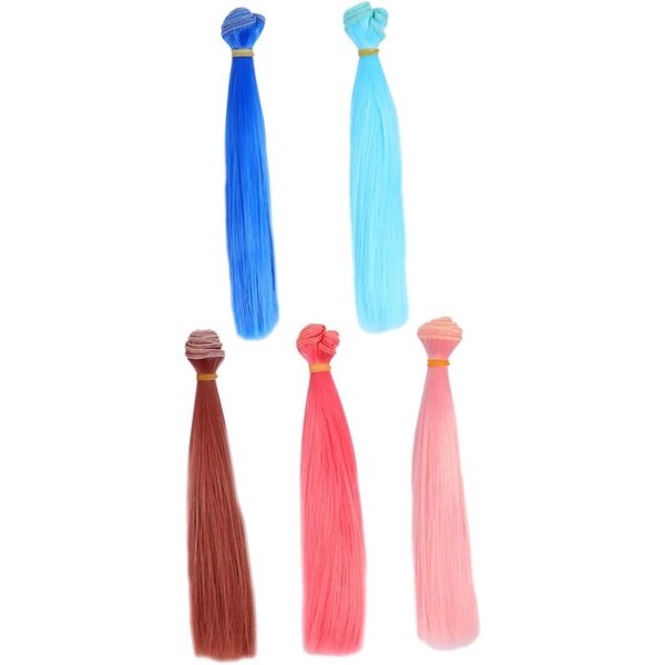 VICASKY Kit 25 Extensions Capelli per Bambole, Fibre Alta Temperatura, Colori Multipli