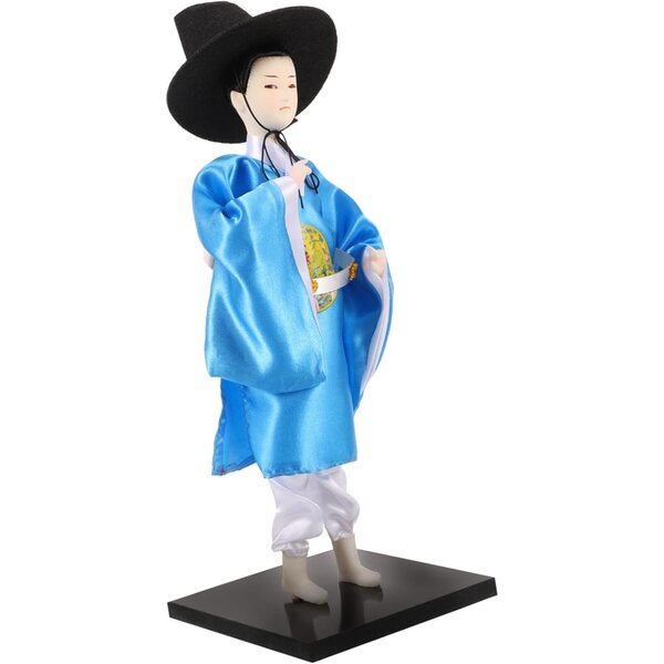 Traditionelle koreanische Hanbok-Mann-Figur, Heim- und Bürodekoration, 30 cm