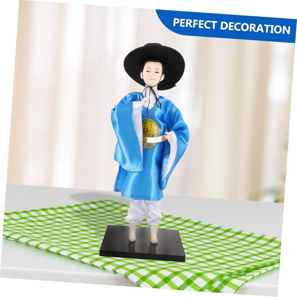 Figurina Uomo Hanbok Coreano Tradizionale Decorazione Casa e Ufficio 30 cm
