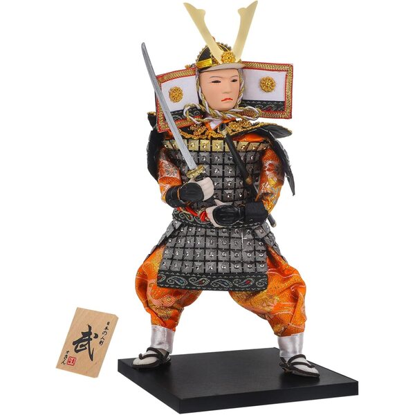 Guerrière Japonaise Classique-Puppen aus Holz und Stoff, elegante Dekoration für Zuhause und Büro