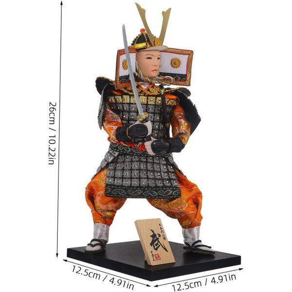 Guerrière Japonaise Classique-Puppen aus Holz und Stoff, elegante Dekoration für Zuhause und Büro