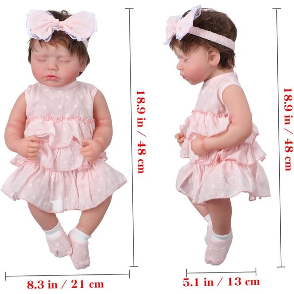 VICASKY bambole Reborn Bambino Bambina Realistica con Membri Flessibili e Accessori