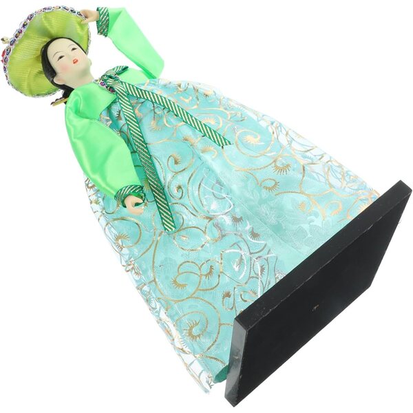 VICASKY bambola Hanbok coreana con trama verde, decorazioni uniche e souvenir