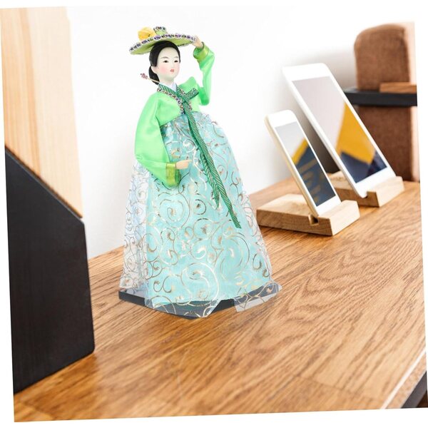 VICASKY bambola Hanbok coreana con trama verde, decorazioni uniche e souvenir