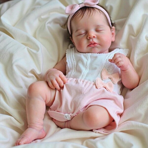 Reborn Baby Girl Silikonspielzeug 50CM Realistischer Ganzkörper mit Haaren und Accessoires