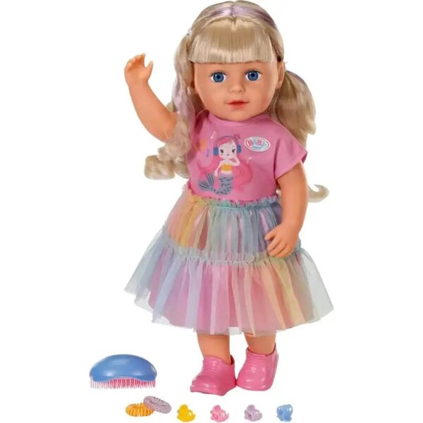 Zapf Creation Baby Born Carla 43 cm: bambola con capelli lunghi e accessori moda
