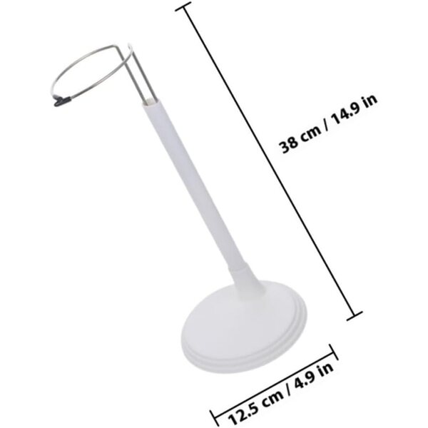 Support per bambole regolabile VICASKY in plastica e acciaio inox, esposizione stabile