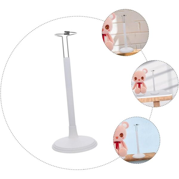 Support per bambole regolabile VICASKY in plastica e acciaio inox, esposizione stabile