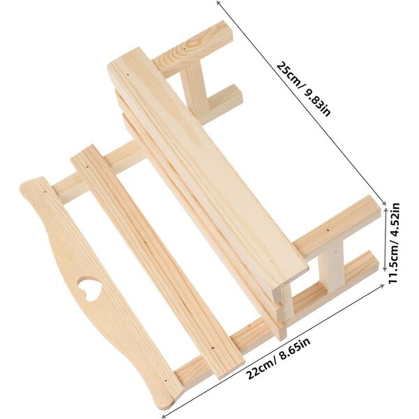 Mini Panca in Legno di Pino con Motivo a Cuore per Decorazioni Casa e Giardino