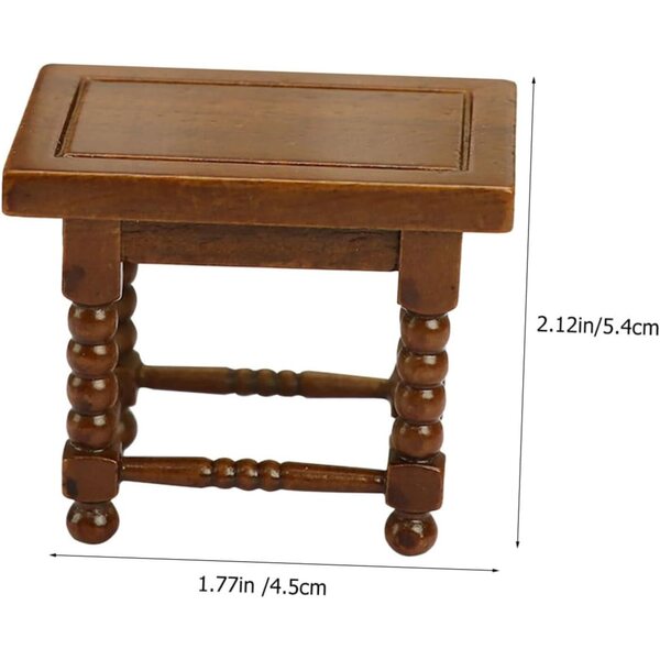 ORFOFE Tavolino da Tè Miniatura in Legno per Casa delle Bambole 1:12 Elegante e Classico