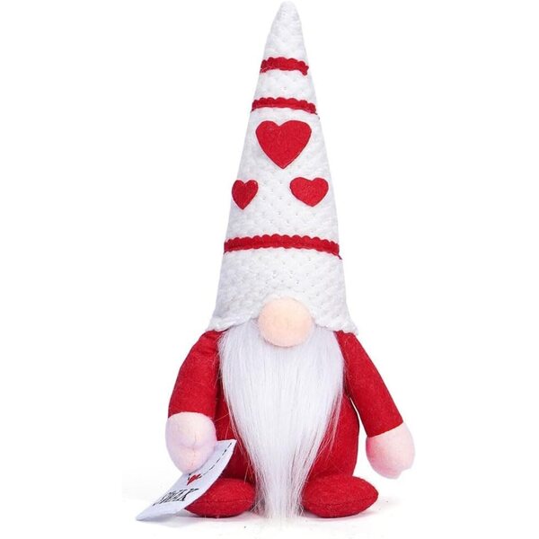 bambole naine Saint-Valentin in cotone rosso e bianco decorazione casa festiva
