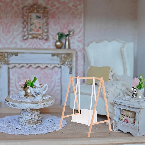 Altalena Miniatura in PLA per Casa delle Bambole, Giardino Decorativo Realistico