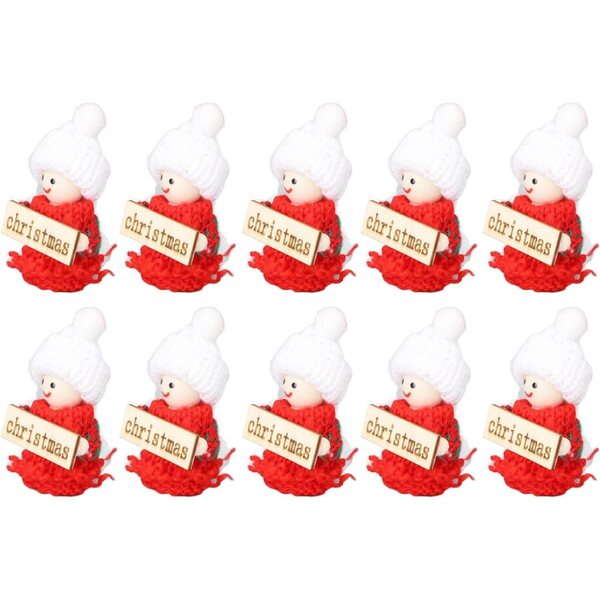 Puppenhaus-Miniaturfiguren, Weihnachtsthema, aus Massivholz, sicher für Kinder