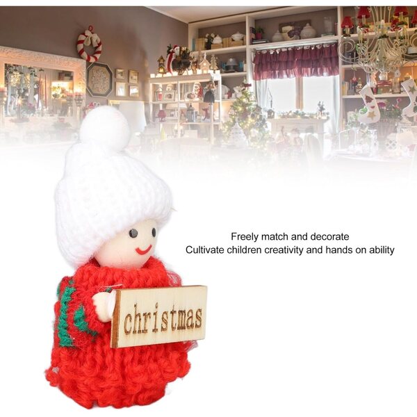 Puppenhaus-Miniaturfiguren, Weihnachtsthema, aus Massivholz, sicher für Kinder