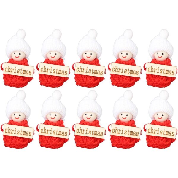 Puppenhaus-Miniaturfiguren, Weihnachtsthema, aus Massivholz, sicher für Kinder
