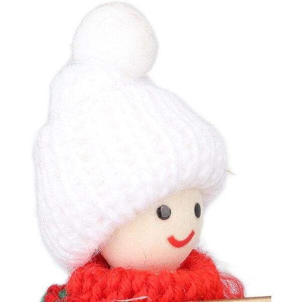 Puppenhaus-Miniaturfiguren, Weihnachtsthema, aus Massivholz, sicher für Kinder