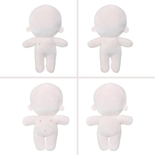 niannyyhouse Peluche 20 cm avec broderie, corps nu et vêtements brillants