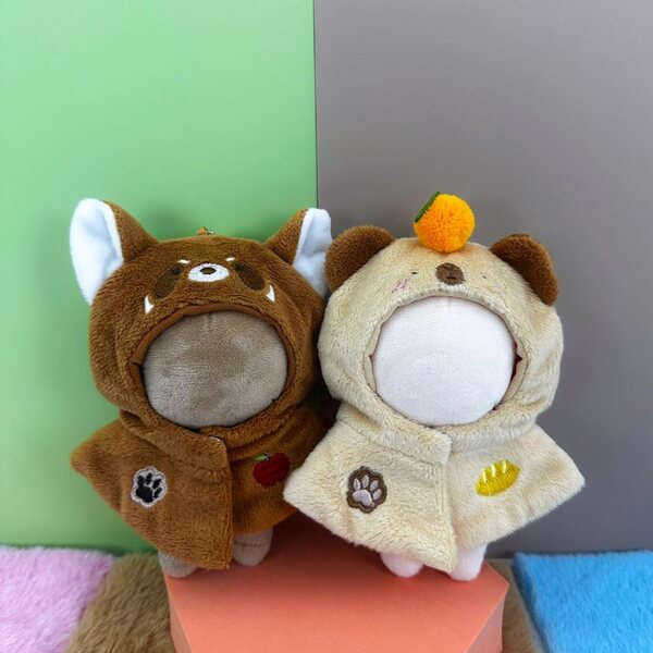 niannyyhouse Peluche 20 cm avec broderie, corps nu et vêtements brillants