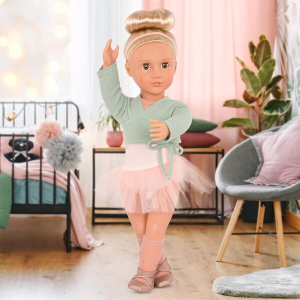 Unsere Generation Viola, 46 cm große Ballerina-Puppe mit grünen Augen und blonden Haaren