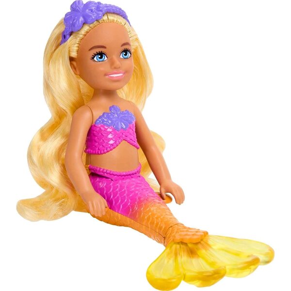 Barbie Meerjungfrau Chelsea 15 cm – gegliederte Meerjungfrauenpuppe mit blonden Haaren